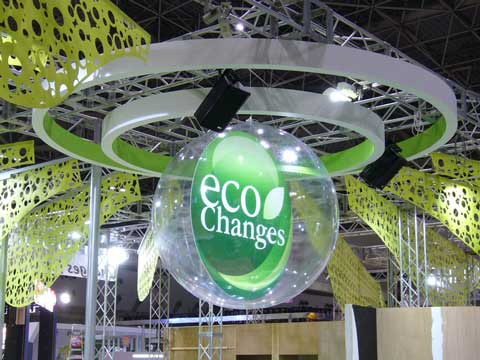 展示会ブース風船装飾施工例